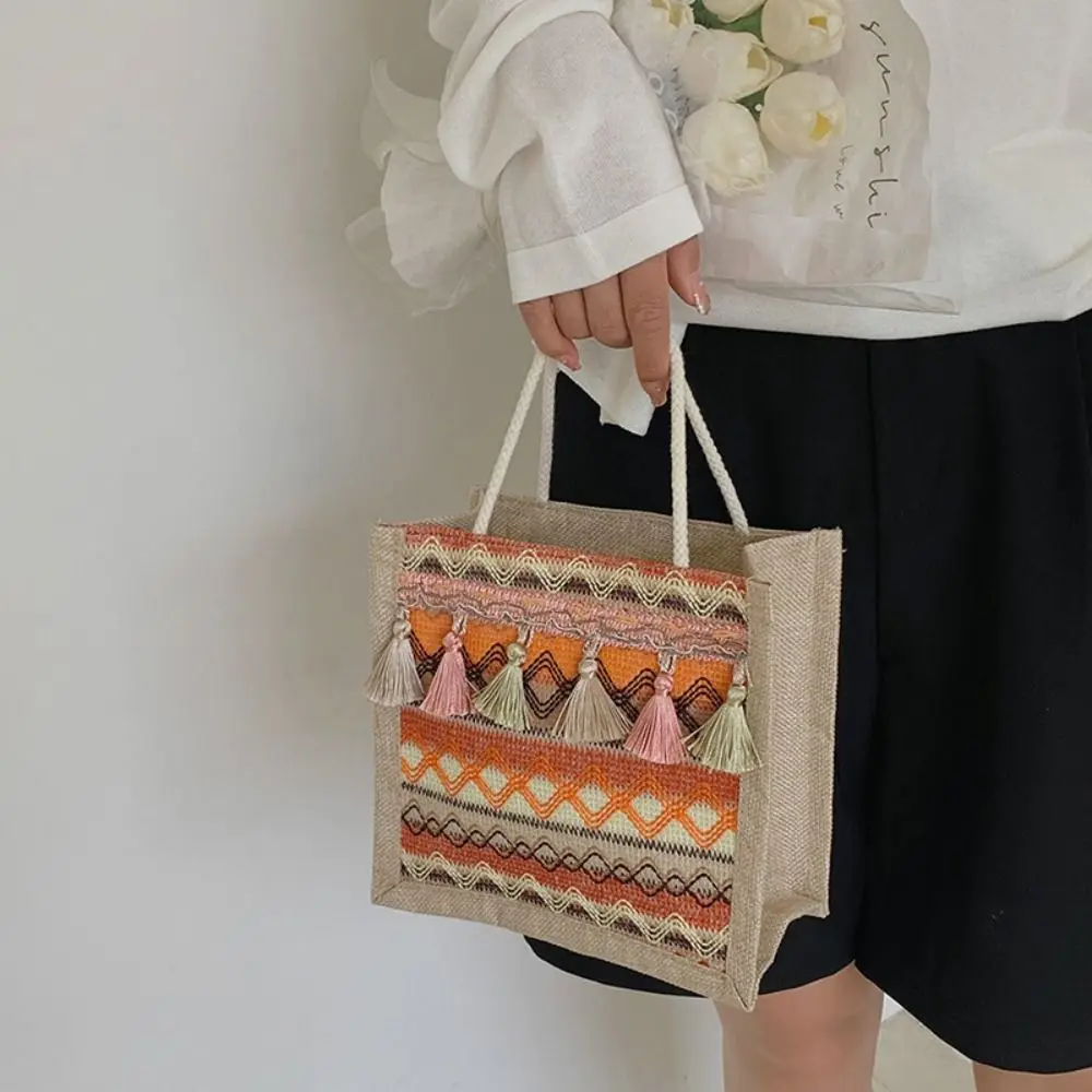 Sac à Franges Géométrique pour Femme, Fourre-Tout de Grande Capacité, Style Bohème, pour l'Extérieur