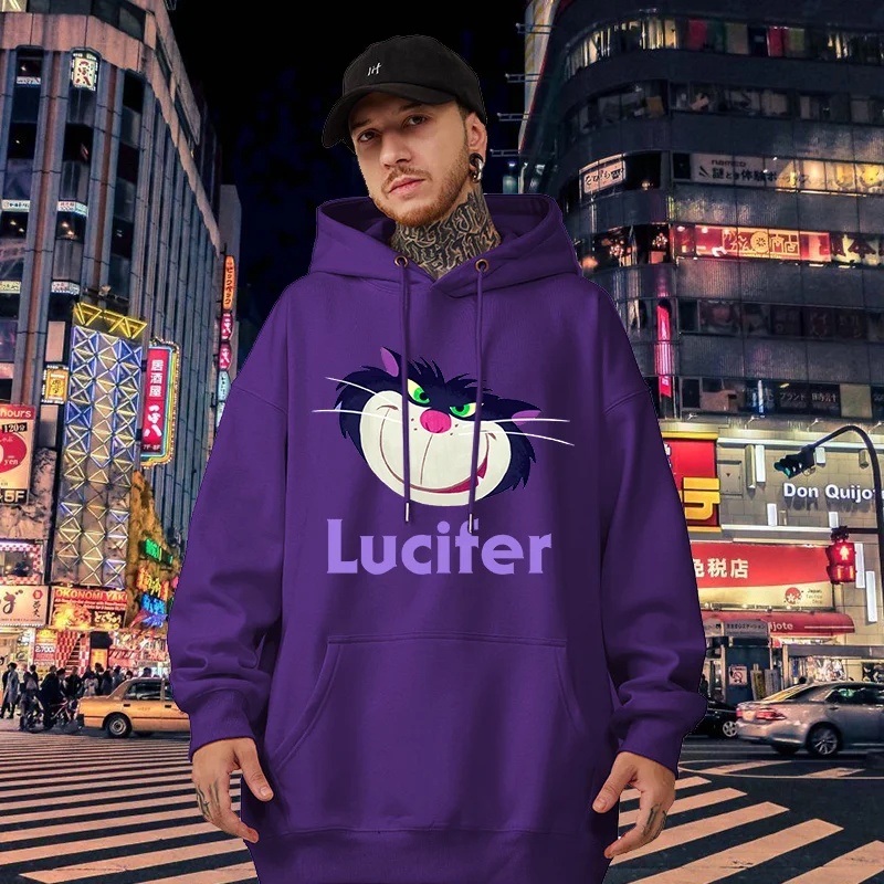 Popolare Disney cenerentola Lucifer Cat print felpe con cappuccio da uomo e da donna coppia casual sports street hoodies