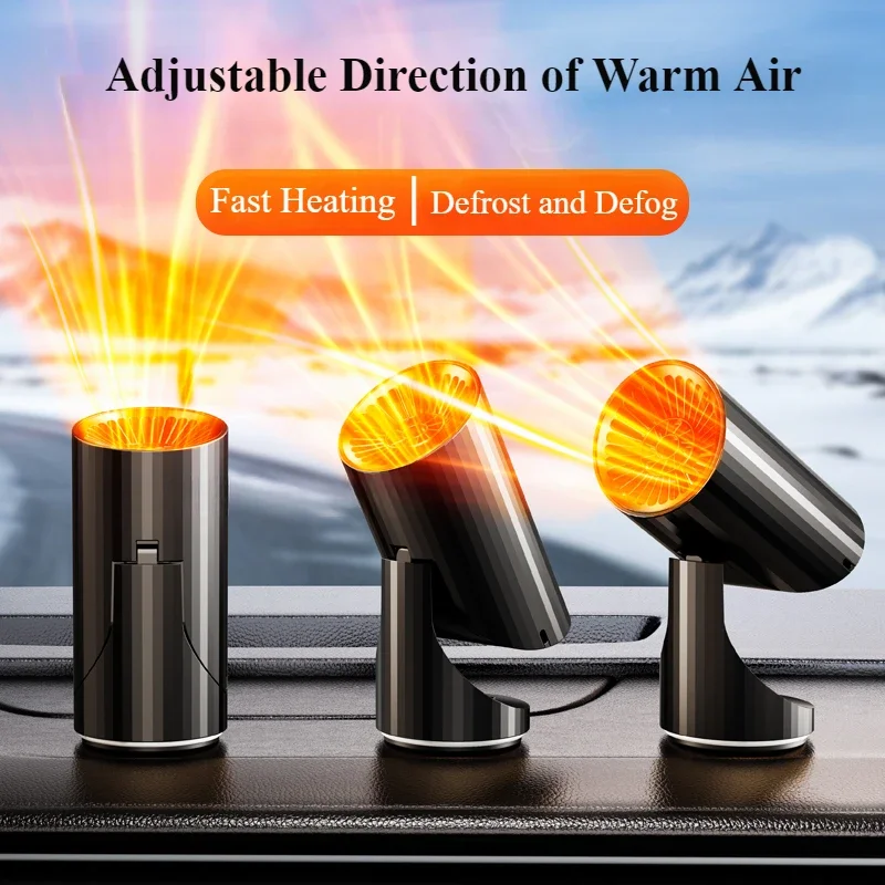 Eary Portable 24V/12V 150W Car Heater Car Fast Heating Window Windshield Defrost Defogger 360°Rotatable Car Interior Accessories