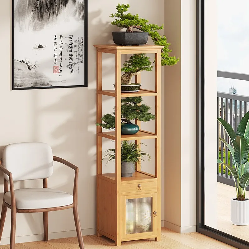 

Flower Stand New Modern Simple Bamboo Multifunctional Living Room Indoor Flower Rack Multi-Layer Balcony Floor-Standing Greenpro