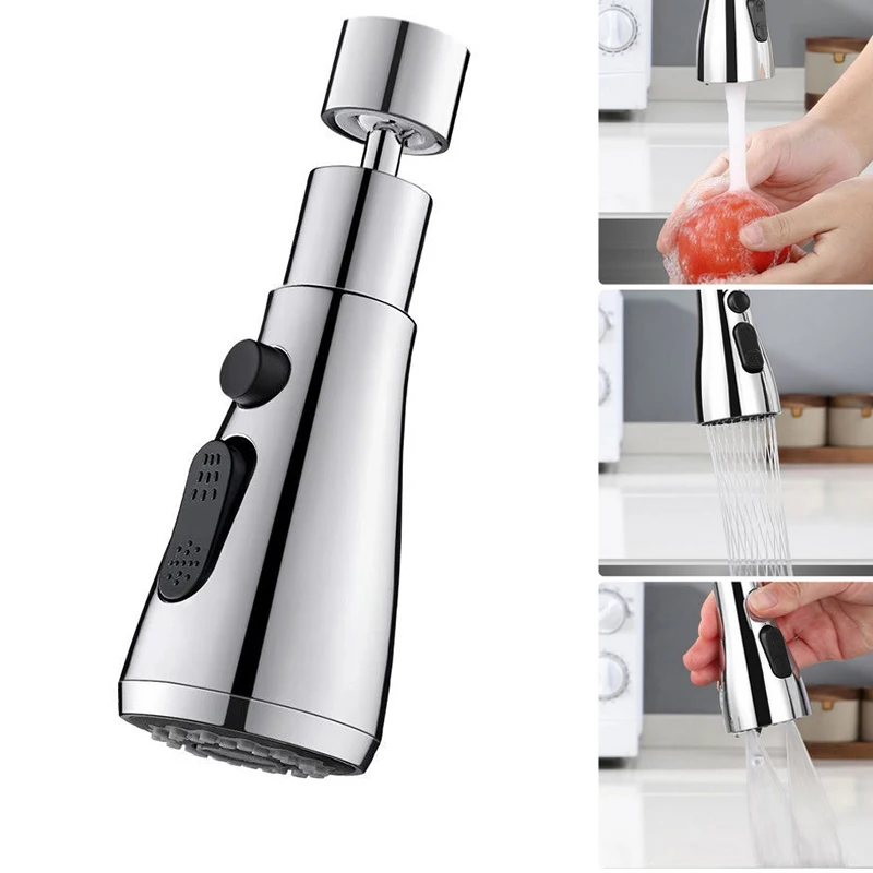 Aerador Universal Kitchen Faucet, Anti-Splash Faucet Extender, Bico do filtro da torneira de água, Rotação 360 °, Economia de água, 3 modos