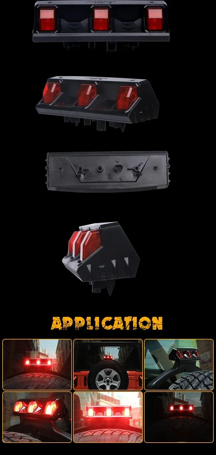 Car Led 3rd Brake Light for Jeep Wrangler JL 2018-2021 High Mount Stop Light Rear Spare Tire Light Warning Lamp Accessories detail image 4