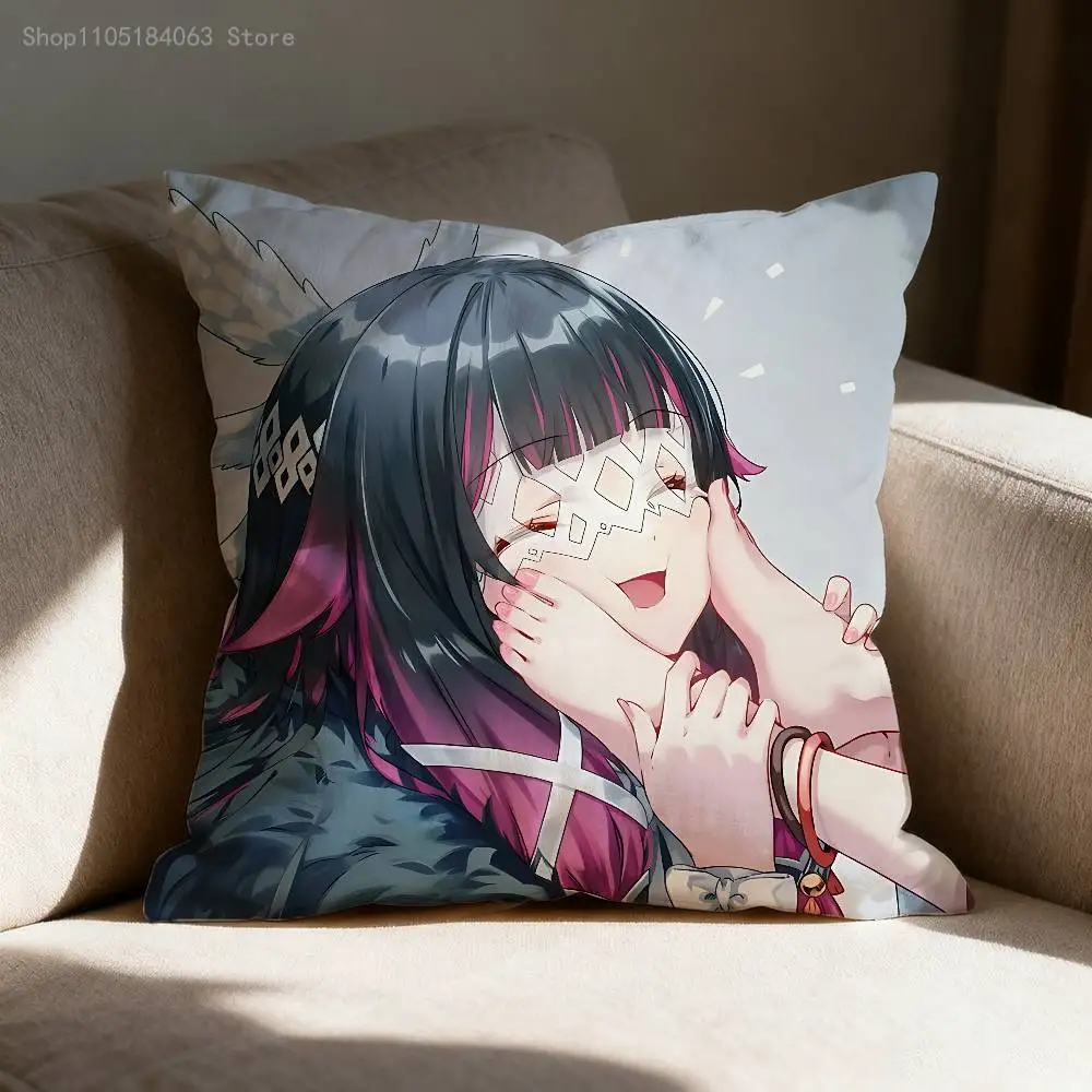 

Columbina Genshin Impact Pillow Case For Sofa Decor Car Office Room Printing Cushion Cover Decorations and Protector