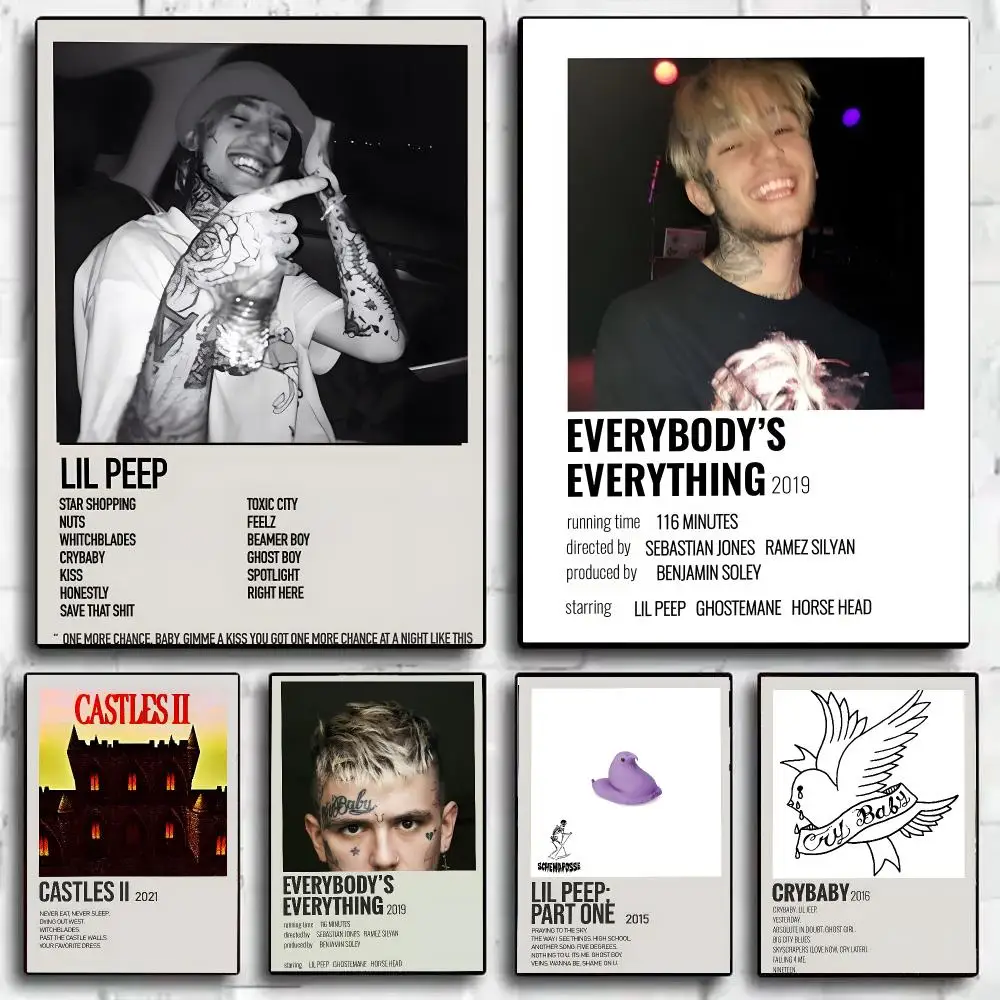 L-Lil P-Peep Rapper Poster Art HD Art Sticky Wall Waterproof Home Living Room Bar Decoration