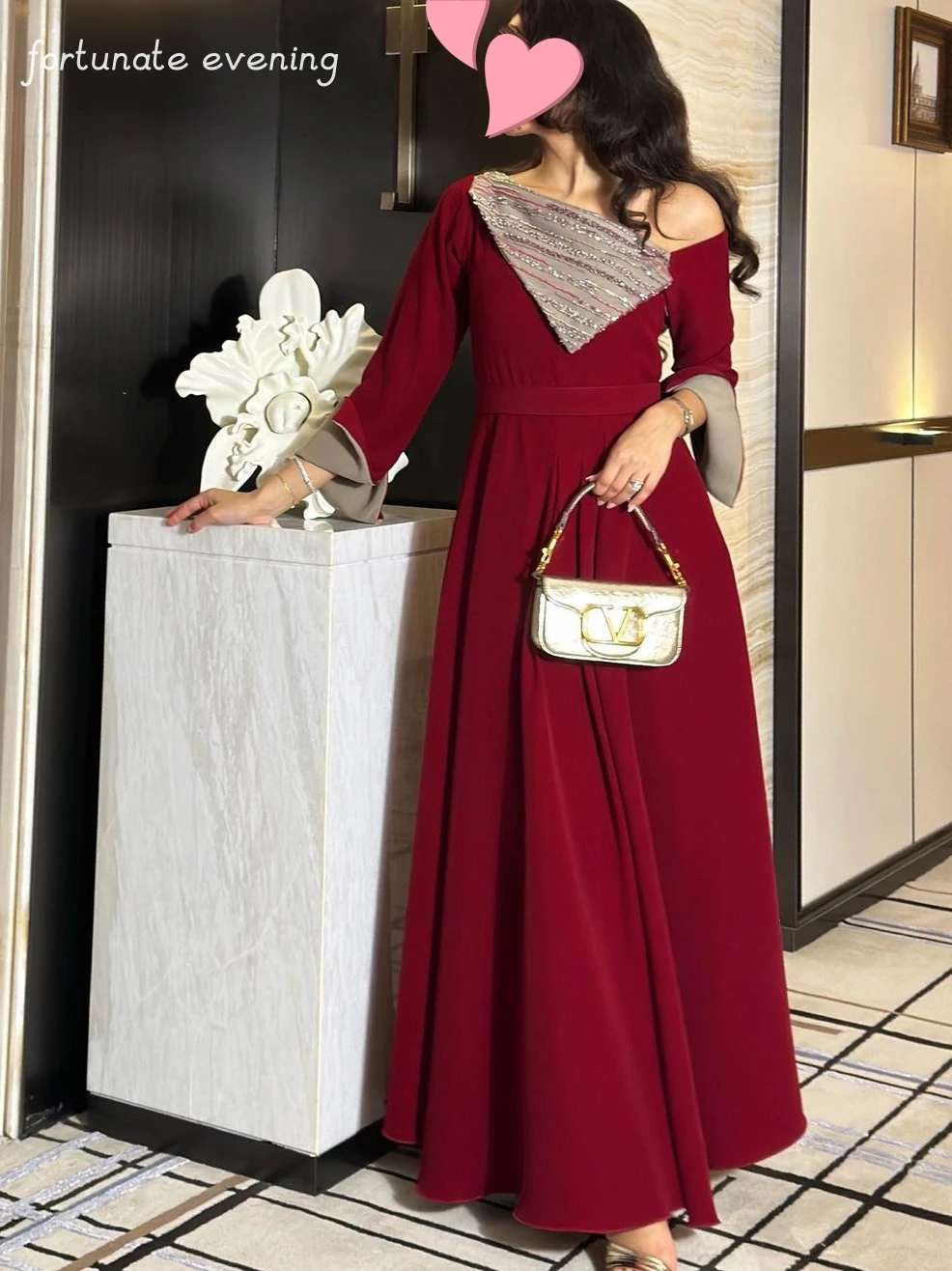 Glücklicher Abend elegante Vintage süße sexy rote Pailletten eine Schulter a-Linie formelle Gelegenheit Ballkleid Abend Party kleider