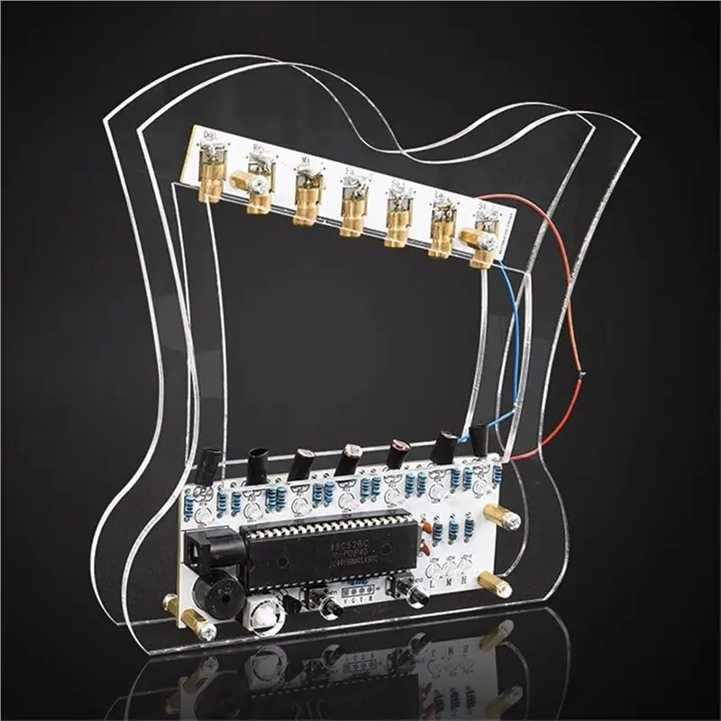 Photoresistor Based STEM Soldering Training Set, 7-Note Scale Player, DIY Optical Sensing Harp Soldering Kit-[T34-2026]