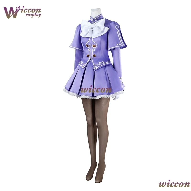 Street Fighter 6 Ingrid Purple Mini Dress Cosplay White Bow Frilled Skirt White Gloves Mary Jane Full Costume Halloween Party view 4
