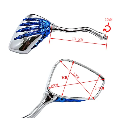 Imagen 2 del producto Espejos de motocicleta universales 8mm 10mm Scooter E-Bike Cafe Racer espejos retrovisores ajustables ABS HD visión espejo lateral