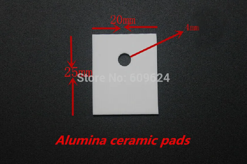 

(100pcs/lot) 20x25x1mm Alumina ceramic pads thermally conductive insulation sheet high temperature resistant Heat Sink TO-247