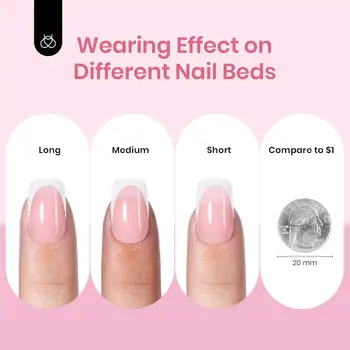 PRESS PLUS 法式美甲貼片,粉紅色短方形,15 種尺寸,150 片裝,4 合 1 美甲貼片,DIY 美甲藝術 8 最佳銷售 法式美甲 - №5