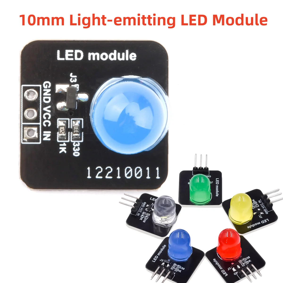 DC 3.3V-5V 10mm Light-Emitting Module LED Sensor Indicator for Arduino Control Microcontroller Control/Indicator/Light-Emitting