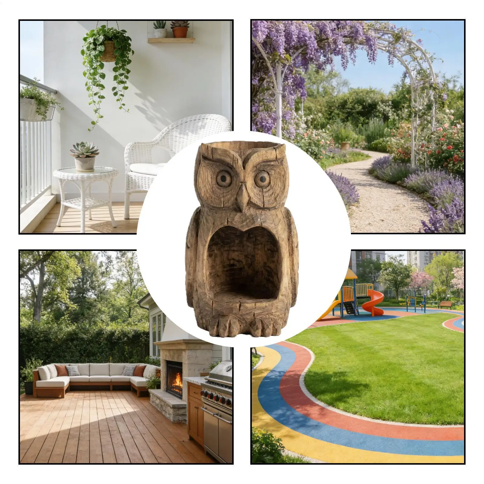 

Кормушка для птиц в форме совы, статуэтка совы из смолы, станция для кормления воробьев для сада, двора, патио, веранды