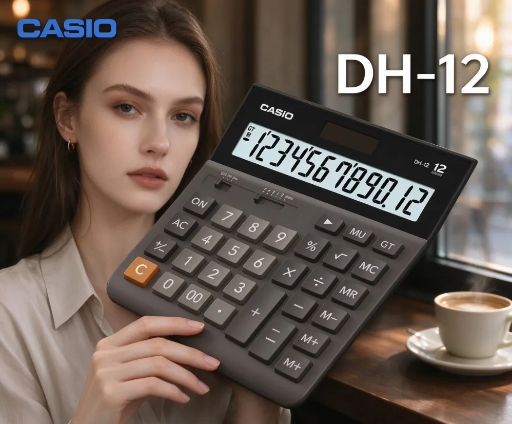 Casio Tilt Screen Calculator MH-12/DH-12/DH-14/MX-12B/MX-120B, suitable for daily office work and retail cashier operations