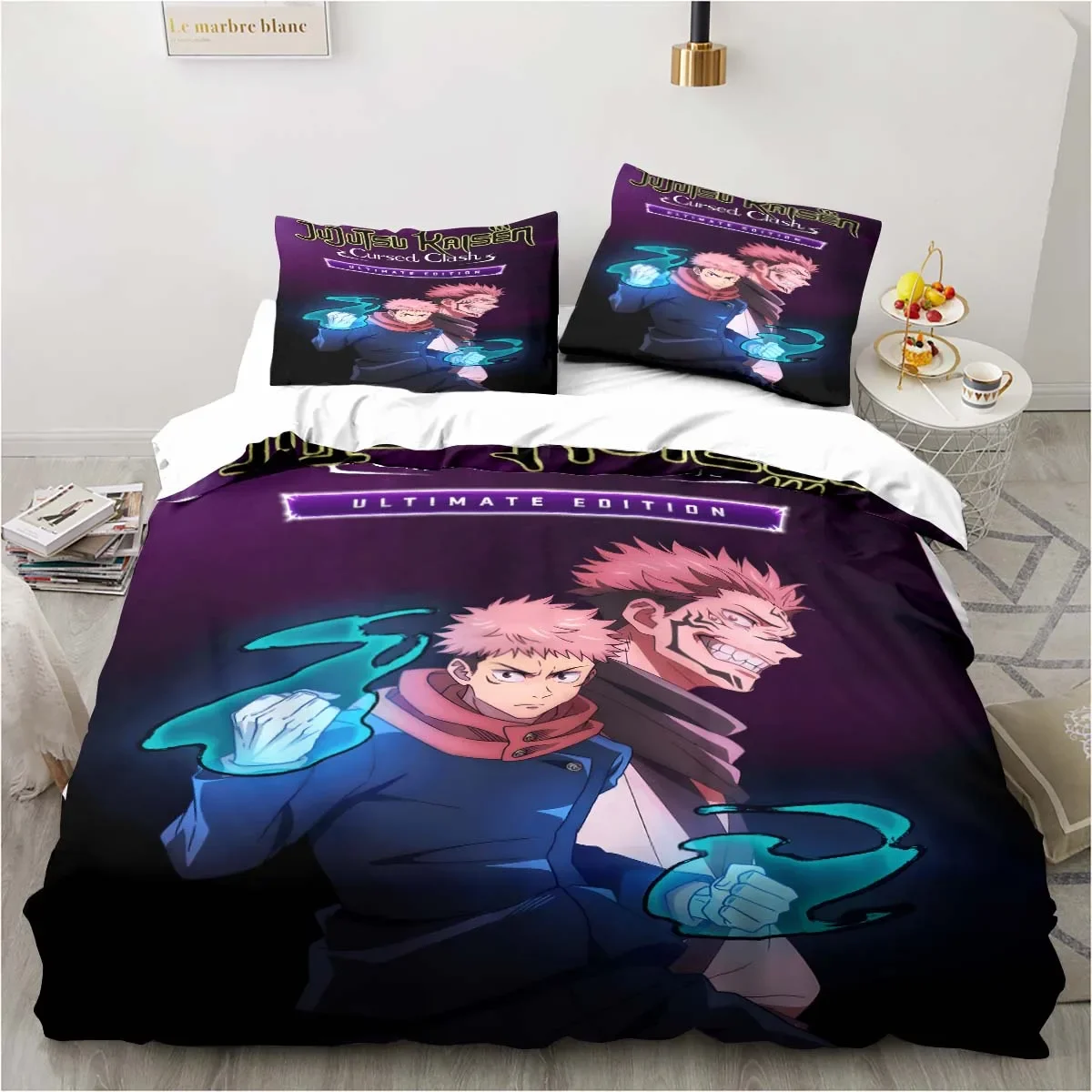 

Jujutsu Kaisen Cartoon Bedding Sets exquisite bed supplies set duvet cover bed comforter set bedding set luxury birthday gift