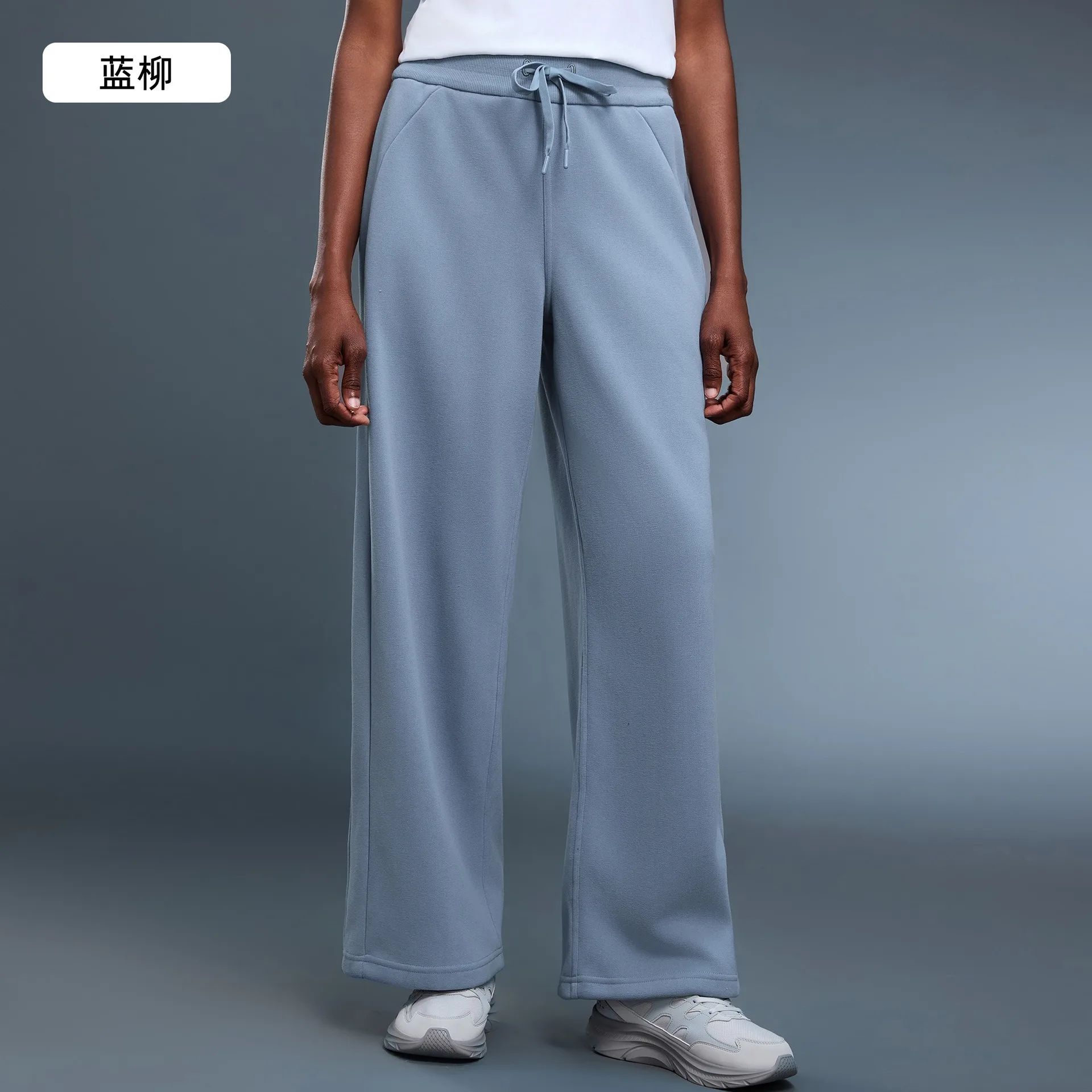 Lemon Women's Autumn Winter Wide-leg Pants Casual Loose Warm Sports Trousers Piled Thickened Commuter Straight-leg Pants
