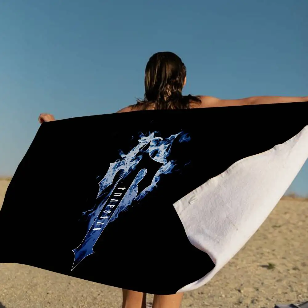 T-Trapstar London Logo Microfiber Printed Beach Towel Mountain Climbing Yoga Beach Swimming Running Absorbent Soft Towel