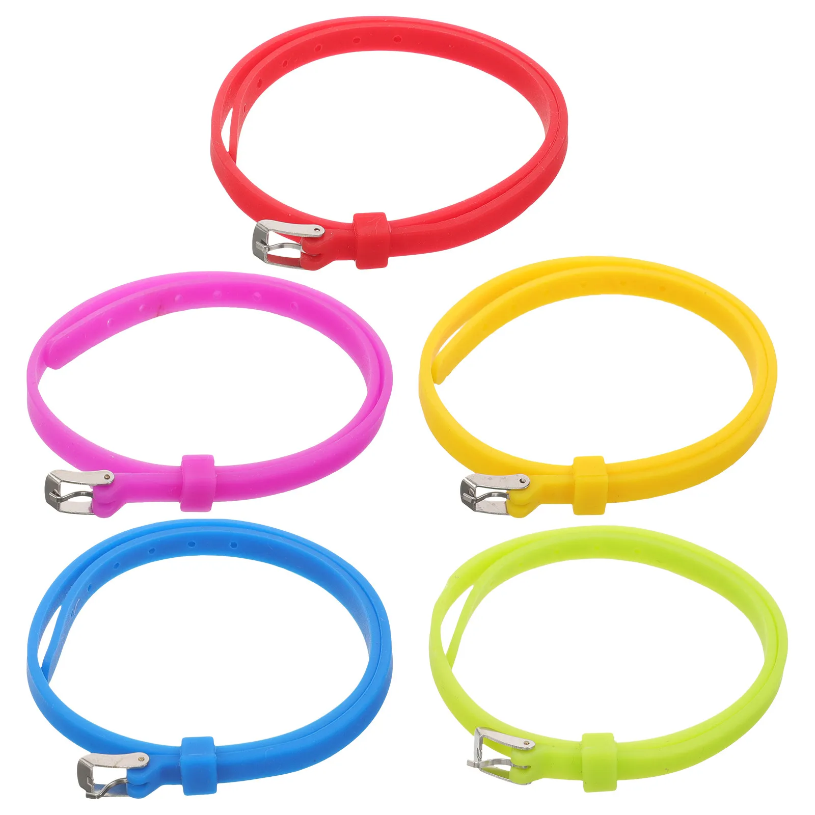 5Pcs Silicone Bracelets Adjustable Buckle Unisex Fashion Wristbands for Men Women Birthday Christmas Party Outdoor Sports Gift