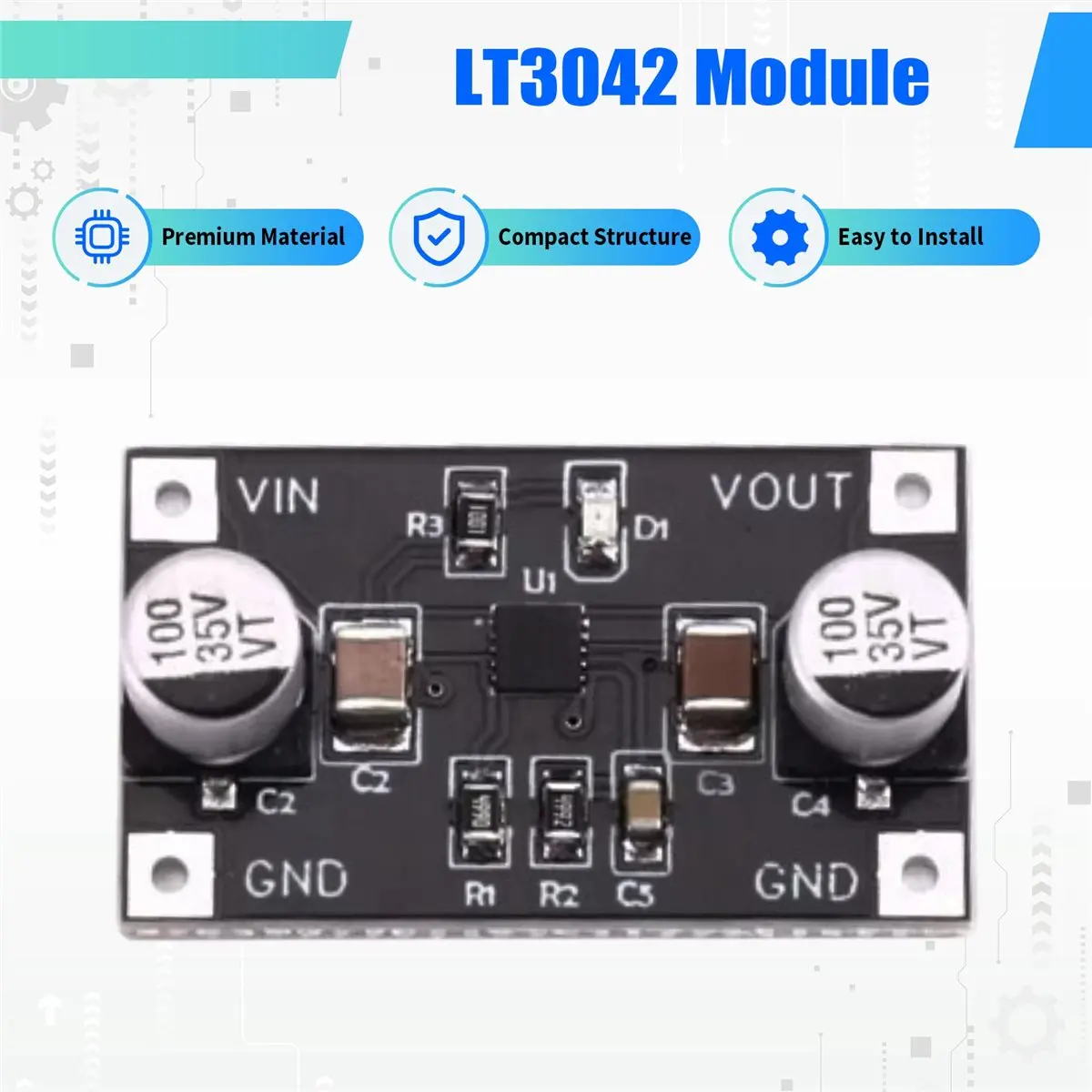 A49T LT3042 Single Power Linear Regulator Step-Down Module 5V Low Noise & Low Ripple for Power Supply Module