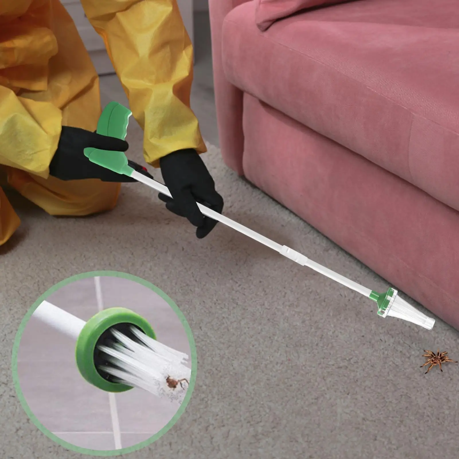 Long Handle Spider Catcher Handheld Humane Small Animals Quick Capture Tool for Balcony Yard Porch Patio Outdoor Indoor