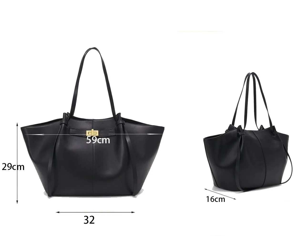 

2026 NEW Large Capacity Trapeze Women Shoulder Bags Designer Metal Lock Handbags High-Quality Pu Leather Big Tote Commute Bag