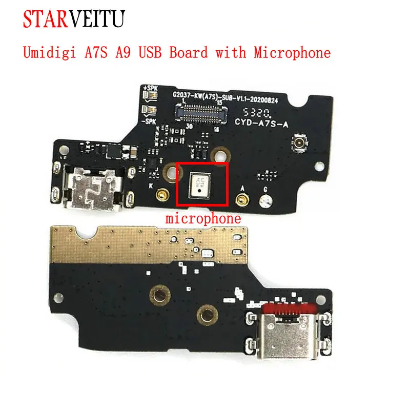 

Mobile Phone Charger Circuits, USB Board, Microphone Charging Dock Connector, 6.53 ", UMIDIGI A7S, A9