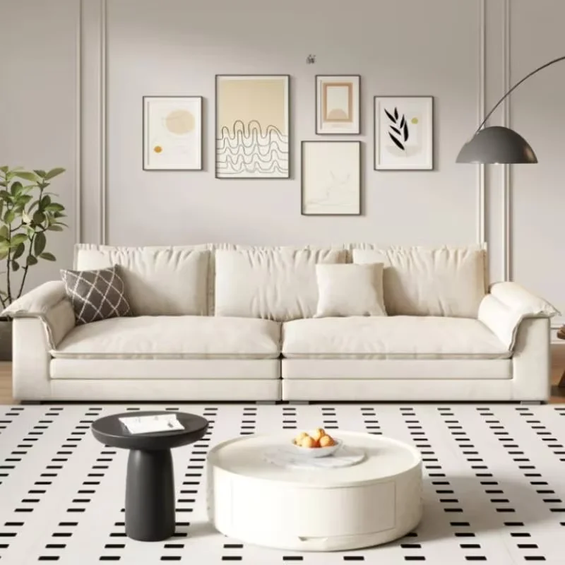 Fancy High Back Sofa Luxury Simple Designer Nordic Daybed Floor Sofa Pillows Human Modern Salon Meuble Apartment Furniture