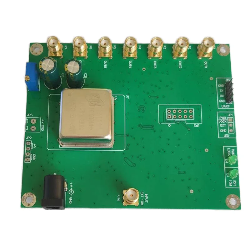 10M-6PLL 6-Channel Adjustable 10MHz PLL Board Built-in OCXO Phase Locked Loop Module 0.5-3.3Vpp Input