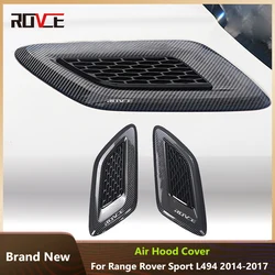 ROVCE 2PCS Car Exterior Hood Air Vent Outlet Wing Trim For Land Rover Range Rover Sport L494 2014-2017 ABS Replacement Parts