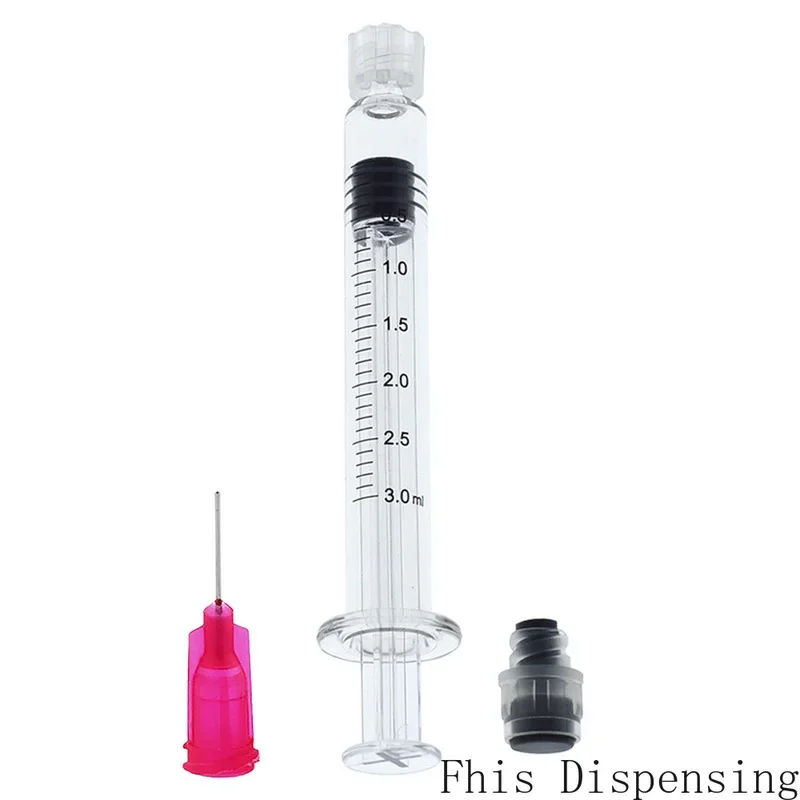 Measurement Mark Tip for CBD Oils EJuices Liquids Chemical (Gray Piston) 3ml Luer Lock Syringe with 25G Needle Reusable