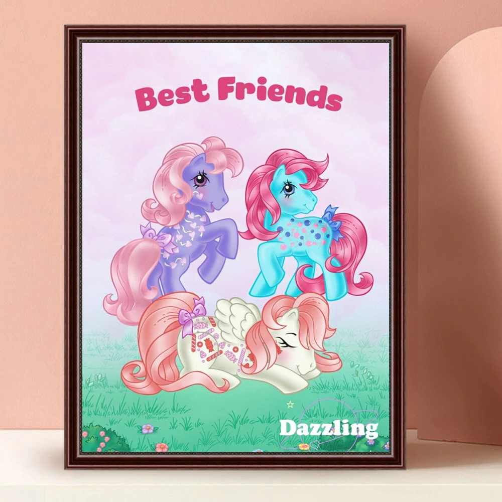 Unicorn Super Powers 5D Diamond Painting My Little Pony-AB Rhinestone Handicraft Mosaic Embroidery Cross Stitch Kit Home Decor