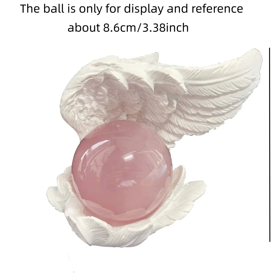 1pc Creative Angel Wings, Resin Handcrafted Crystal Ball Base, Desktop Decoration, Glass Ball Seat, Display Item Base