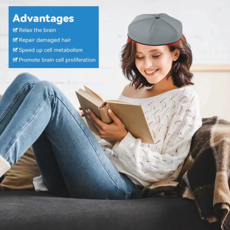 

Red light therapy hair growth laser cap, 660nm 850nm hair regeneration cap, scalp massage, stimulating hair growth, for home use