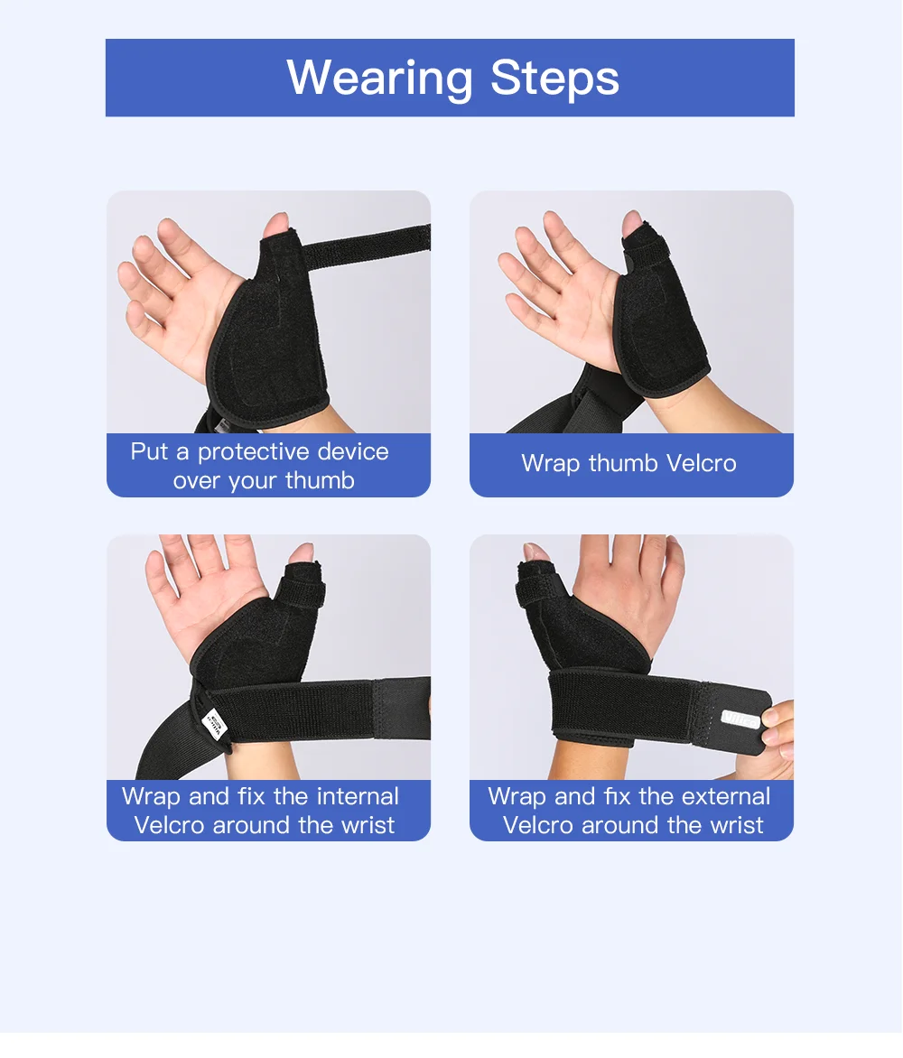 1PC Flexible Schiene Handgelenk Daumen Unterstützung Klammer für Sehnenscheidenentzündung Arthritis Atmungsaktive Daumen Schutz Schutz Passt Rechts und Links Hand – Detail 8