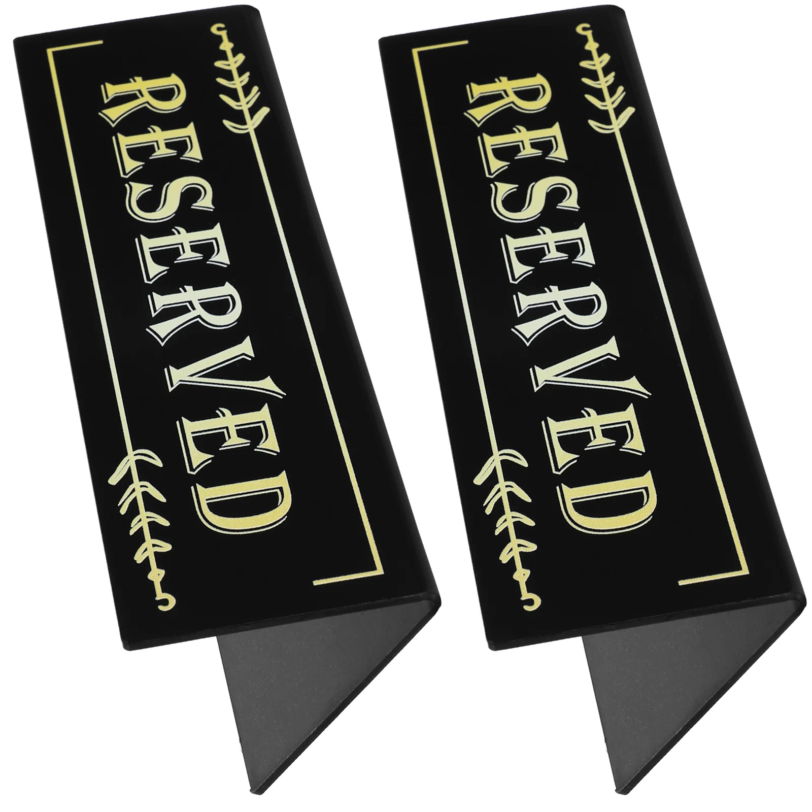 2 Pcs Inverted Triangle Card Table Reserved Logo Bar Sign Set up Chair Signs Acrylic