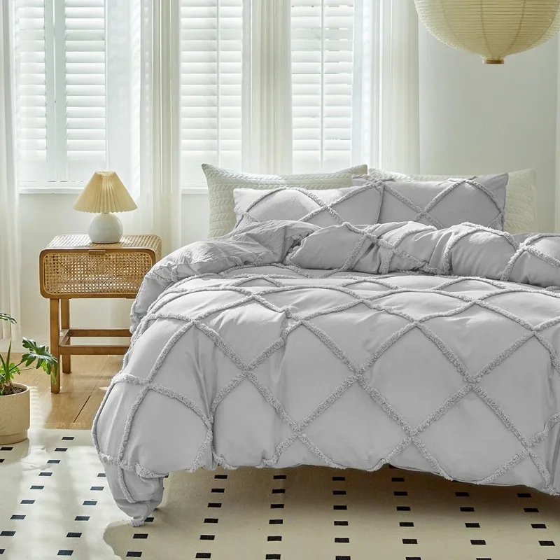 Duvet Cover Bedding Set Twin Full Queen King Size 135x200 Nordic Quilt Cover 240x220 Double Single Lingge Bed Linen 200x200