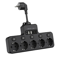 KR EU Plug Power Strip AC Outlet Multitap with Individual Switch 2 USB 2 Type C 16A Multiple Plugs Electrical Socket For Home
