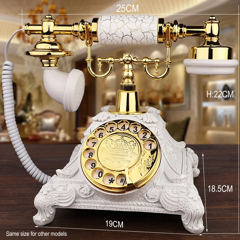 Retro American Style Rural Corded Fixed Telephones Europe Vintage Fashion Turntable Old Phone Nostalgic Landline Home Office