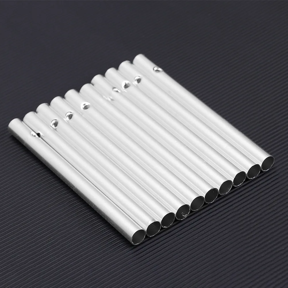 12Pcs Wind Chime DIY Metal Tubes Aluminium Chime Crafting Supplies Pre Drilled Hanging Pendant for Yard Park Porch Decoration