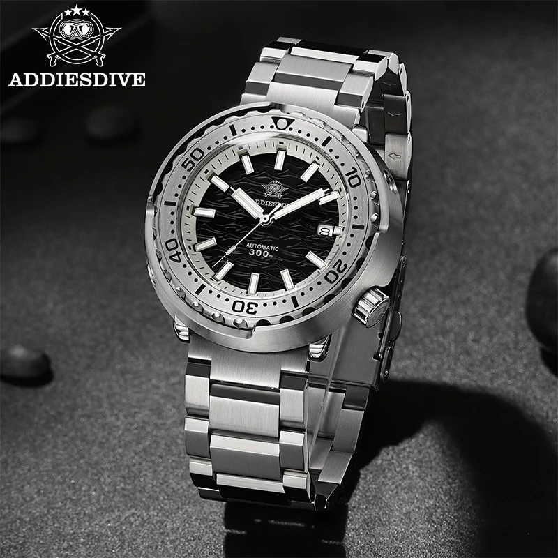 

ADDIESDIVE Men's Luxury Watch Sapphire Glass BGW9 Super Luminous 30Bar 316L Stainless Steel AD2098 Tuna Automatic Diving Watch