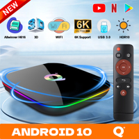 Newest TV Box Q Plus Android 10 HD Ultra 6k Allwinner H616 Support 3D USB3.0 luminescence Set-Top Box Streaming Media Player