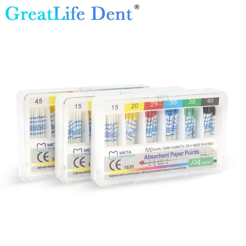 

GreatLife Dent Dental Absorbent Paper Points With Scale 04 04 06 Taper Moisture Absorbing Paper Tips Dental Material For Dentist