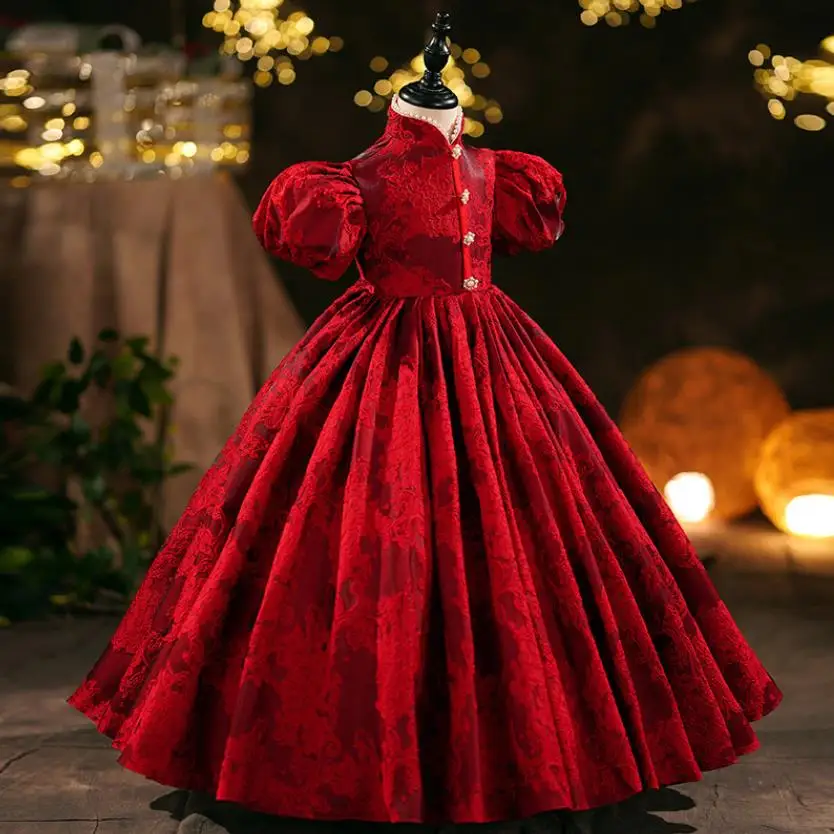 High End Children\'s Catwalk Evening Gown Birthday Baptism Party Dresses For Girls Easter Eid A2202