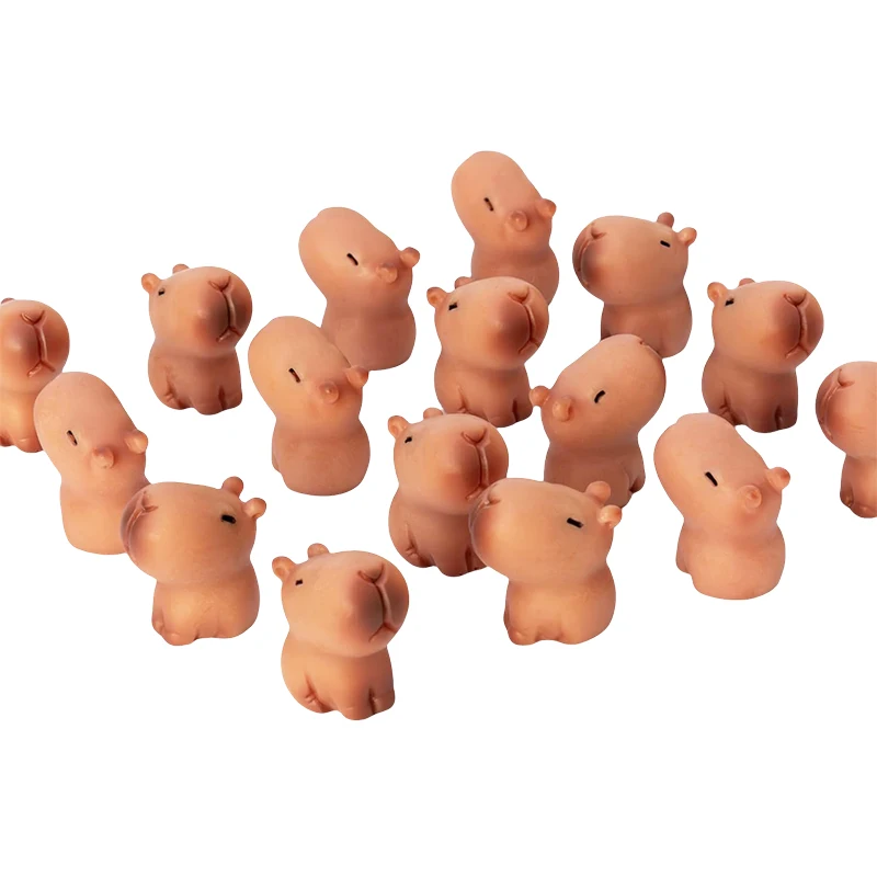 Miniaturas de Capybara de resina, figuritas de animales, adorno de escritorio para el hogar, micropaisaje, decoración artesanal, 5/10 piezas