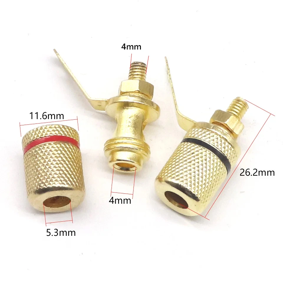 مرحبا نهاية ملزمة آخر موصل الصوت مطلية بالذهب مكبر للصوت كابل مكبر الصوت محطة الموز التوصيل جاك لقطر 4 مللي متر قابس الموز