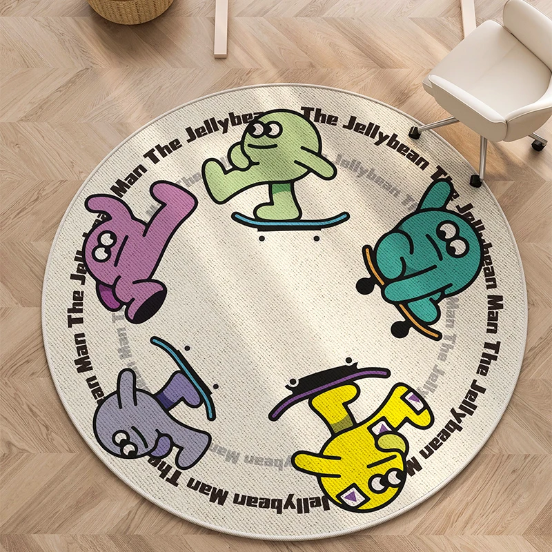 Children Room Round Cartoon Character Carpet Reading Area Interesting Carpets Living Room Bedroom Studyroom Nonslip 2024 New Rug