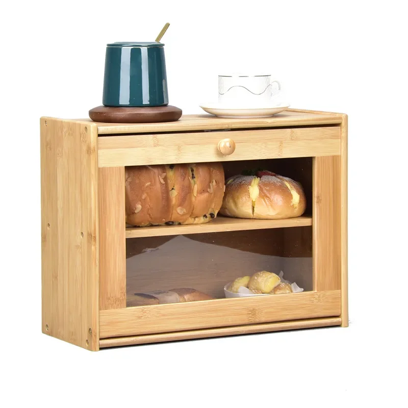 

Home Furniture Kitchen Furniture Kitchen Cabinets Bamboo bread box snack storage box storage Cabinet 40*17*30cm cuisine