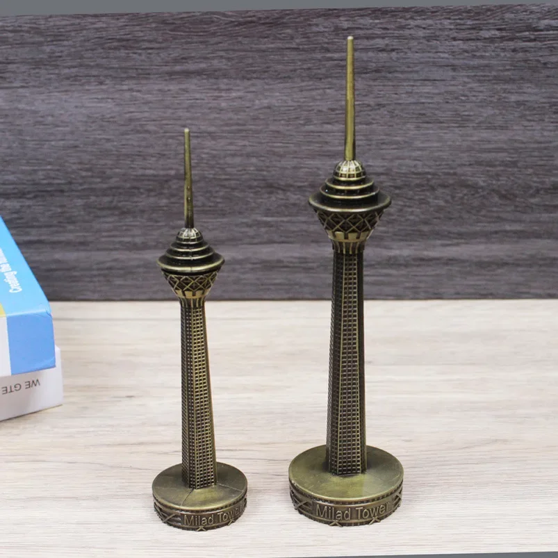 

18-22cm Metal Milad Tower Tehran Iran Landmark Building Tourist Souvenir Tehran Tower Home Room Decor Furnishing Articles Gifts