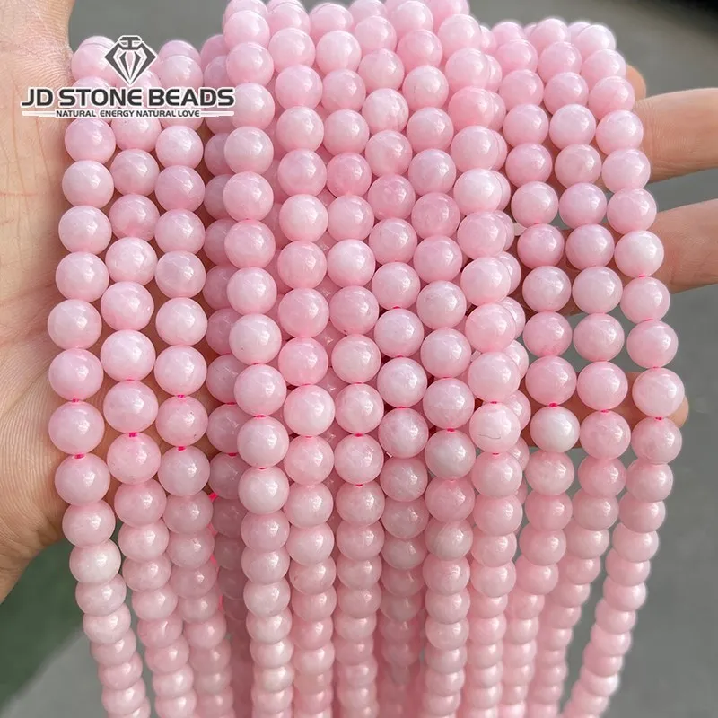 Perline di pietra naturale perline rotonde di cristallo di quarzo rosa rosa per gioielli che fanno accessori per bracciali fai da te 15 "4 6 8 10 12mm Pick Size