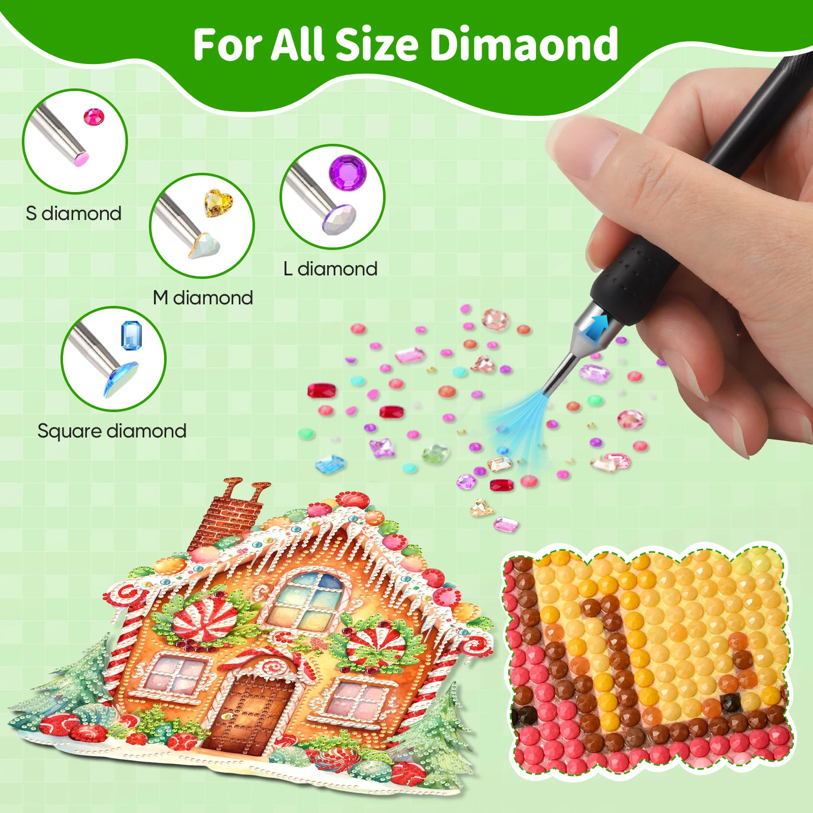 

9pcs Wireless Diamond Painting Pen with Vacuum Pump Painting Accessories DIY Diamond Nail Art Tool