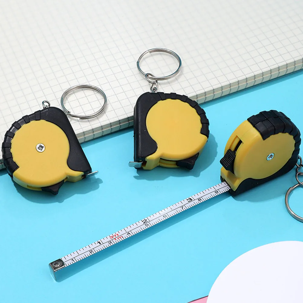 

10Pcs Retractable Tape Measure Keychain Mini Metric Measuring Tool Portable Metal Ruler for DIY Home Repair Lightweight Design